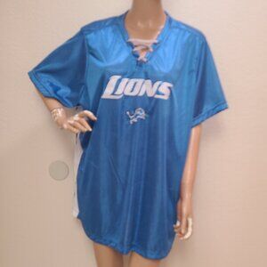 DETROIT LIONS SILKY STRETCH KNIT LOGO NFL FOOTBALL JERSEY TOP sz 2X